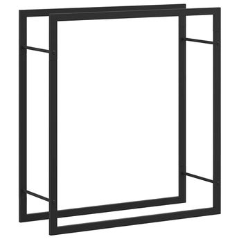 vidaXL Firewood Rack Matt Black 31.5"x11"x33.9" Steel