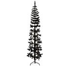 vidaXL Slim Artificial Half Christmas Tree with Stand Black 6 ft