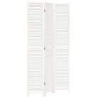 vidaXL Room Divider 3 Panels White Solid Wood Paulownia