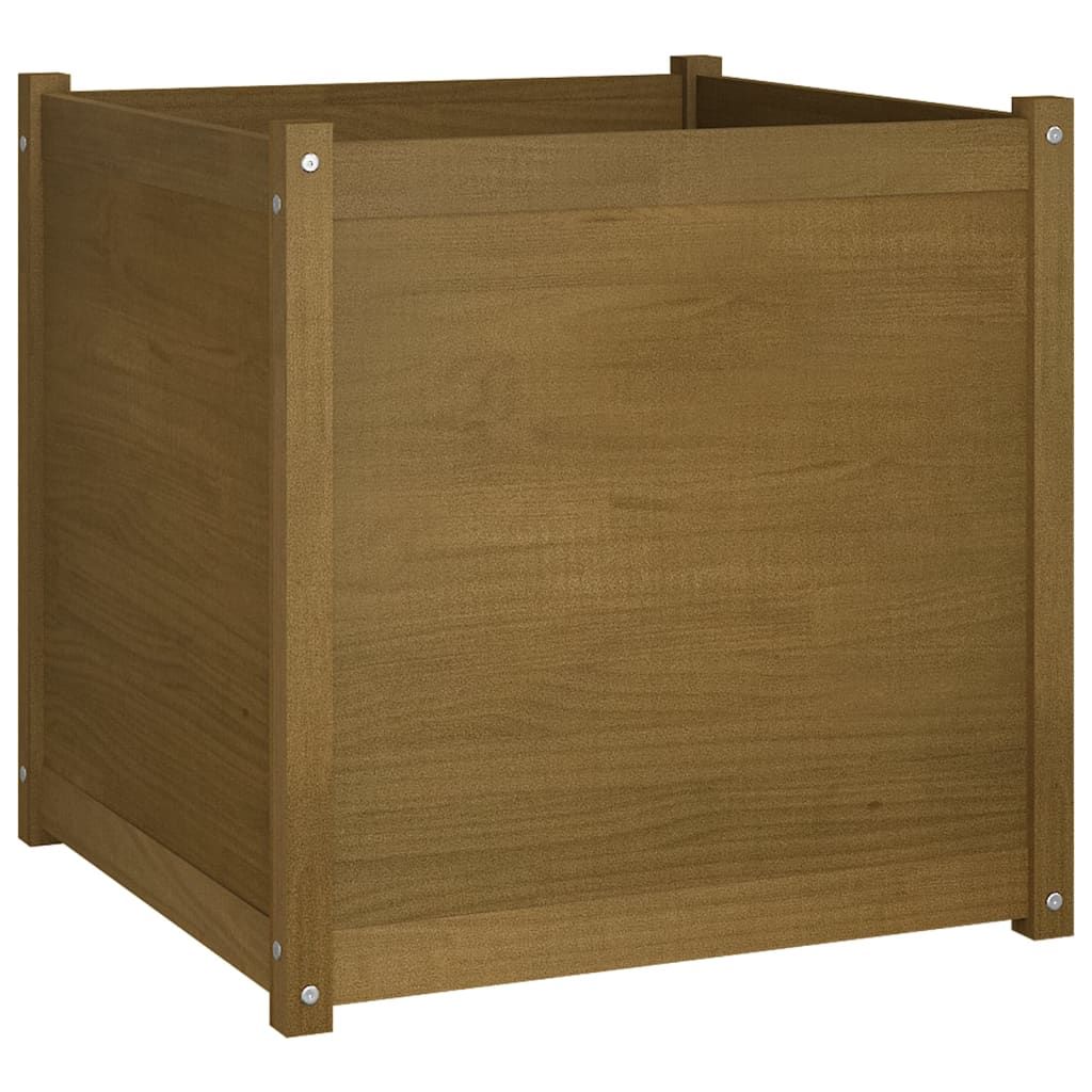 vidaXL Garden Planter Honey Brown 27.6"x27.6"x27.6" Solid Wood Pine