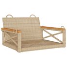 vidaXL Swing Bench Beige 24.8"x24.4"x15.7" Poly Rattan