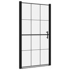 vidaXL Shower Door Tempered Glass 39.4"x70.1" Black