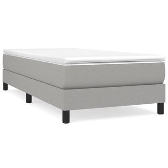 vidaXL Box Spring Bed Frame Light Gray Twin XL Fabric (US Only)