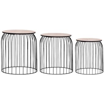 vidaXL Coffee Tables 3 pcs Black