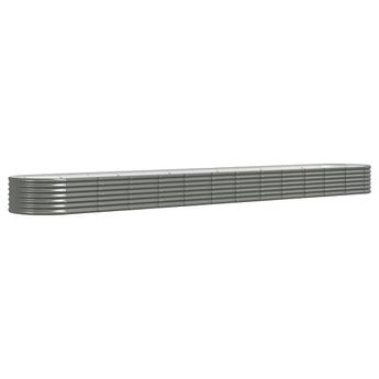 vidaXL Garden Raised Bed Galvanized Steel 201.6"x31.5"x14.2" Gray