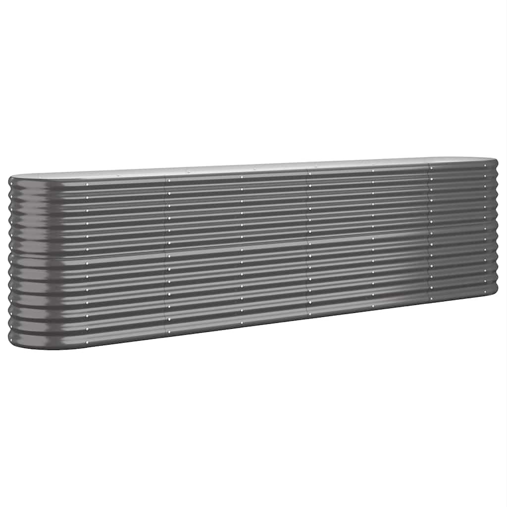 vidaXL Garden Raised Bed Galvanised Steel 260x40x68 cm Anthracite