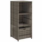 vidaXL Garden Storage Cabinet Grey 50x55x115 cm Poly Rattan
