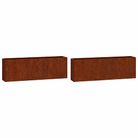 vidaXL Wall Planters 2 pcs Rusty Corten Steel 20.9"x3.9"x6.7"