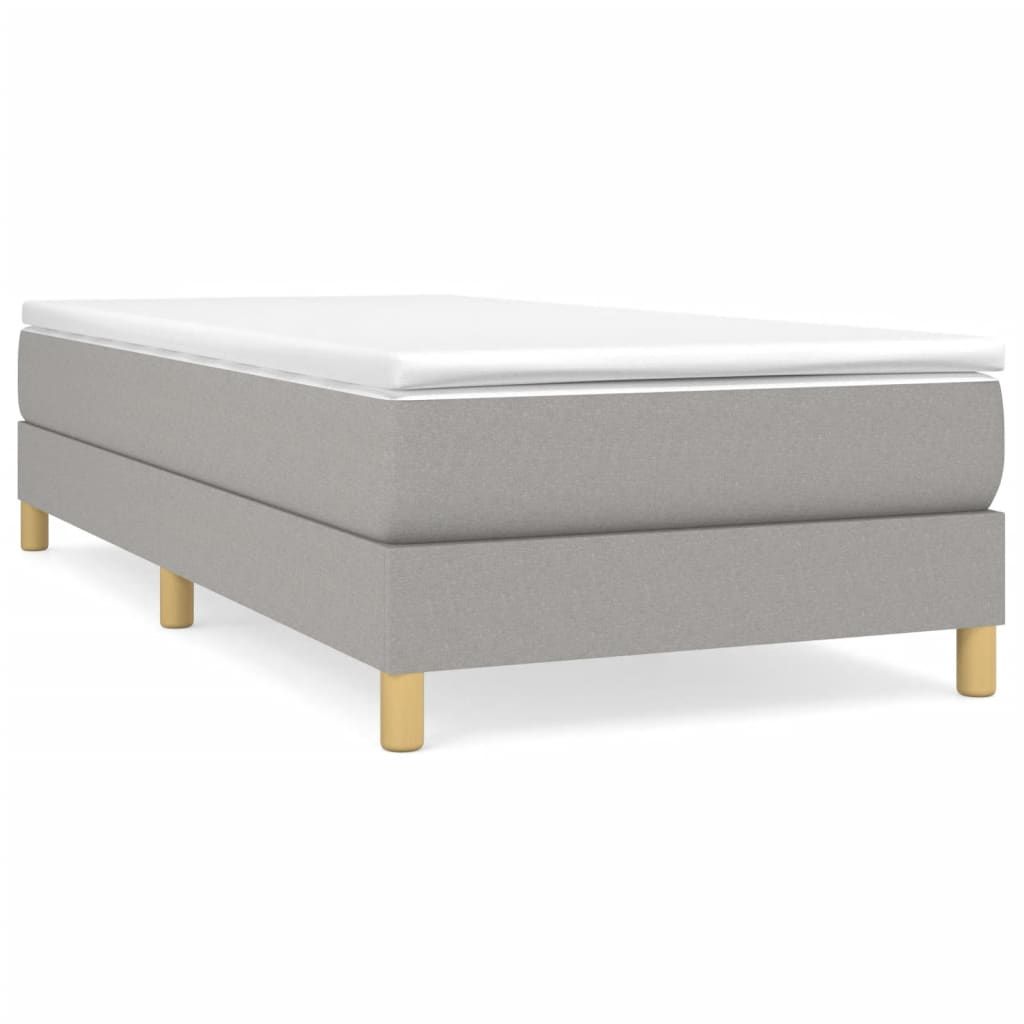 vidaXL Box Spring Bed Frame Light Gray Twin XL Fabric (US Only)