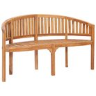vidaXL Banana Bench 59.4" Solid Teak Wood