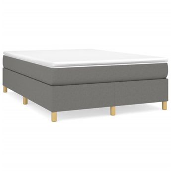vidaXL Box Spring Bed Frame Dark Gray Full Fabric (US Only)