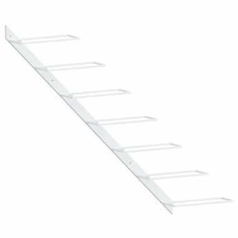 vidaXL Wall-mounted Wine Rack for 7 Bottles White Metal