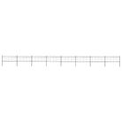 vidaXL Garden Fence with Hoop Top Steel 1426x80 cm Black