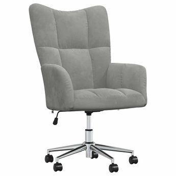 vidaXL Relaxing Chair Light Gray Velvet