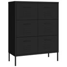 vidaXL Drawer Cabinet Black 31.5"x13.8"x40" Steel