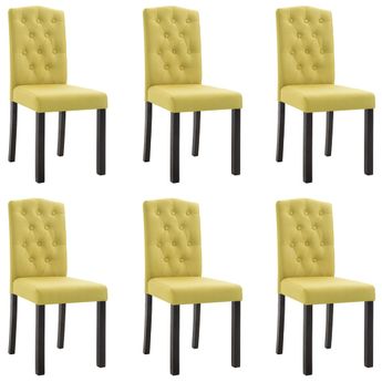 vidaXL Dining Chairs 6 pcs Green Fabric
