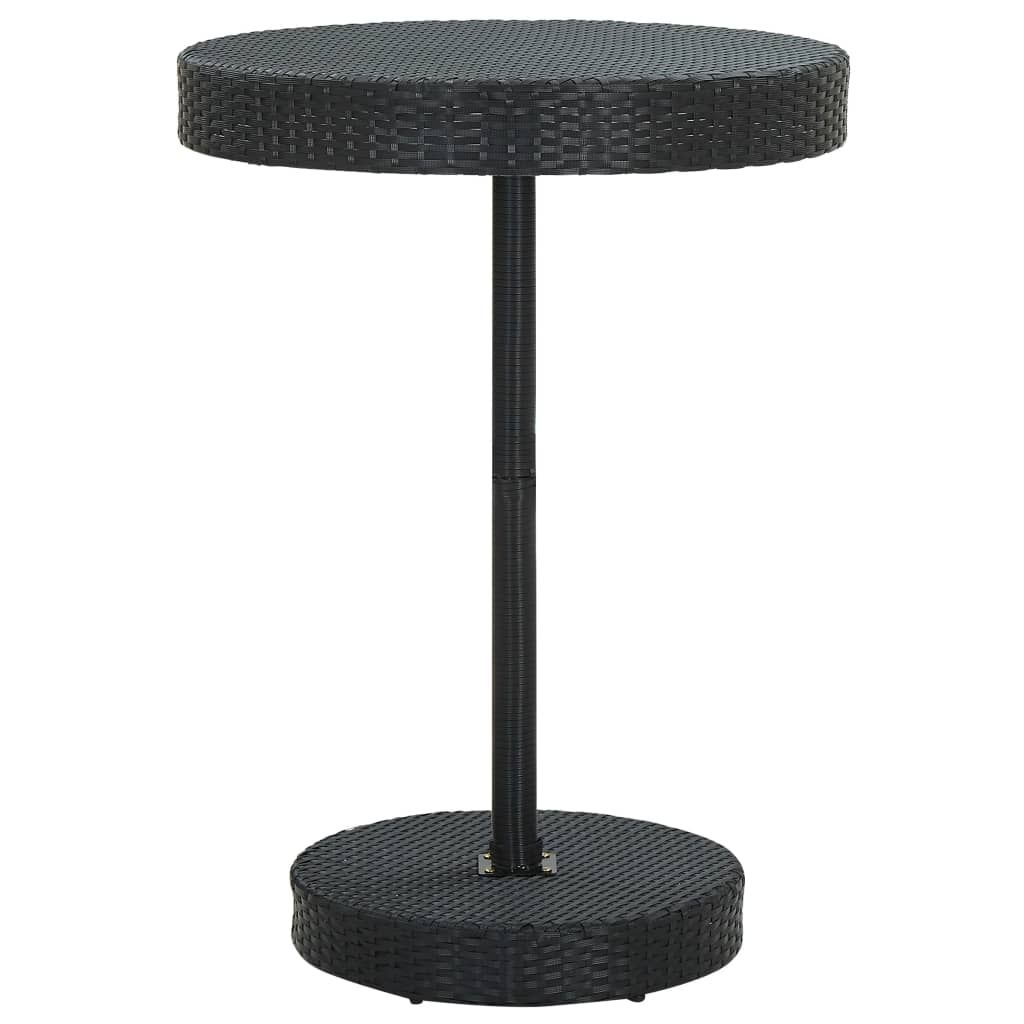 vidaXL Patio Table Black 29.7"x41.7" Poly Rattan