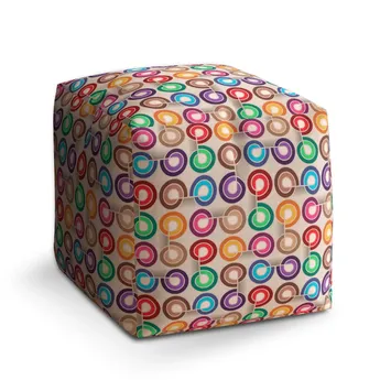 Sablio Taburet Cube Barevné spirály - 50x50x50 cm