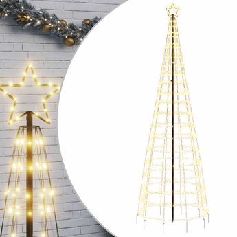 vidaXL LED Christmas Tree with Spikes 570 LEDs Warm White 118.1"