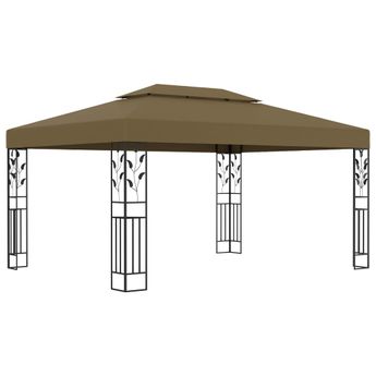 vidaXL Gazebo with Double Roof 9.8'x13.1' Taupe 0.6 oz/ftÂ²