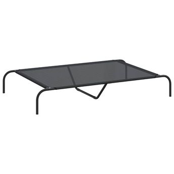 vidaXL Elevated Dog Bed Black 51.2"x31.5"x7.9" Textilene and Steel