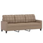vidaXL 3-Seater Sofa Cappuccino 180 cm Faux Leather