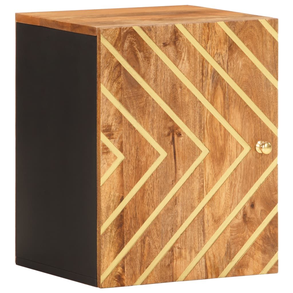 vidaXL Bathroom Wall Cabinet Brown and Black Solid Wood Mango