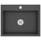 vidaXL Handmade Kitchen Sink Black Stainless Steel