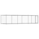 vidaXL Dog Cage with Door Gray 19.7'x6.6'x4.9' Galvanized Steel