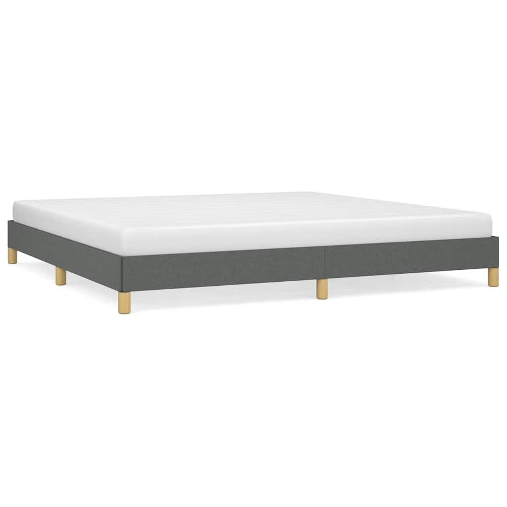 vidaXL Bed Frame without Mattress Dark Gray 76"x79.9" King Fabric