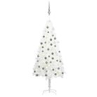 vidaXL Artificial Pre-lit Christmas Tree with Ball Set White 47.2"