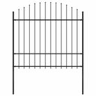 vidaXL Garden Fence Woerden with Spear Top Steel 170x175 cm Black