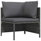 vidaXL Sectional Corner Sofa with Cushions Gray Poly Rattan