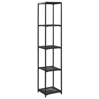 vidaXL Storage Shelf Black 11.8"x11.8"x59.1" Poly Rattan