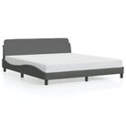 vidaXL Bed Frame "Dover" Dark Grey 183x213 cm Fabric