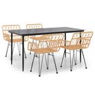 vidaXL 5 Piece Garden Dining Set Poly Rattan