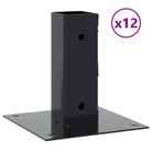 vidaXL Post Bases Square 12 pcs Anthracite 2.01x2.01" Powder-coated Steel