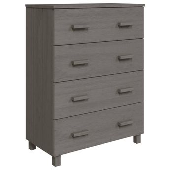 vidaXL Sideboard HAMAR Light Gray 31.1"x15.7"x40.7" Solid Wood Pine