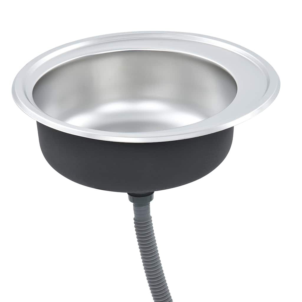 vidaXL Kitchen Sink with Strainer Stainless Steel
