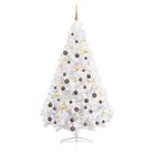 vidaXL Artificial Half Pre-lit Christmas Tree with Ball Set White 70.9"
