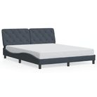 vidaXL Bed Frame without Mattress Dark Grey 152x203 cm Velvet