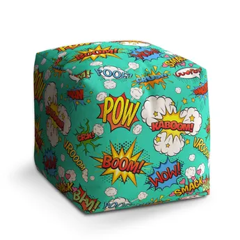 Sablio Taburet Cube Komiks - 60x60x60 cm