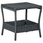 vidaXL Patio Table Dark Gray 17.7"x17.7"x18.3" Poly Rattan