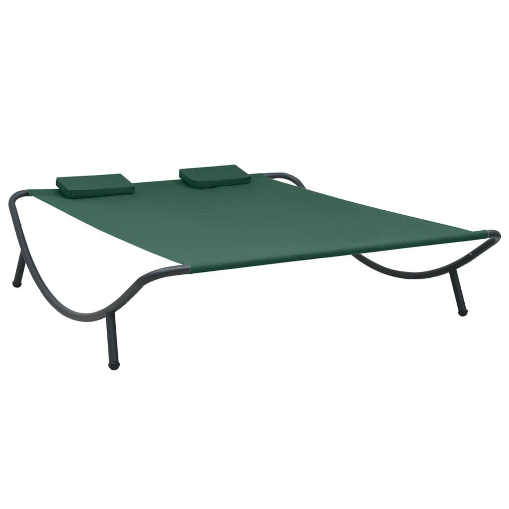 vidaXL Patio Lounge Bed Fabric Green