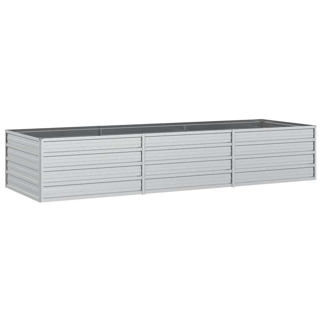vidaXL Garden Raised Bed 94.5"x31.5"x17.7" Galvanized Steel Silver