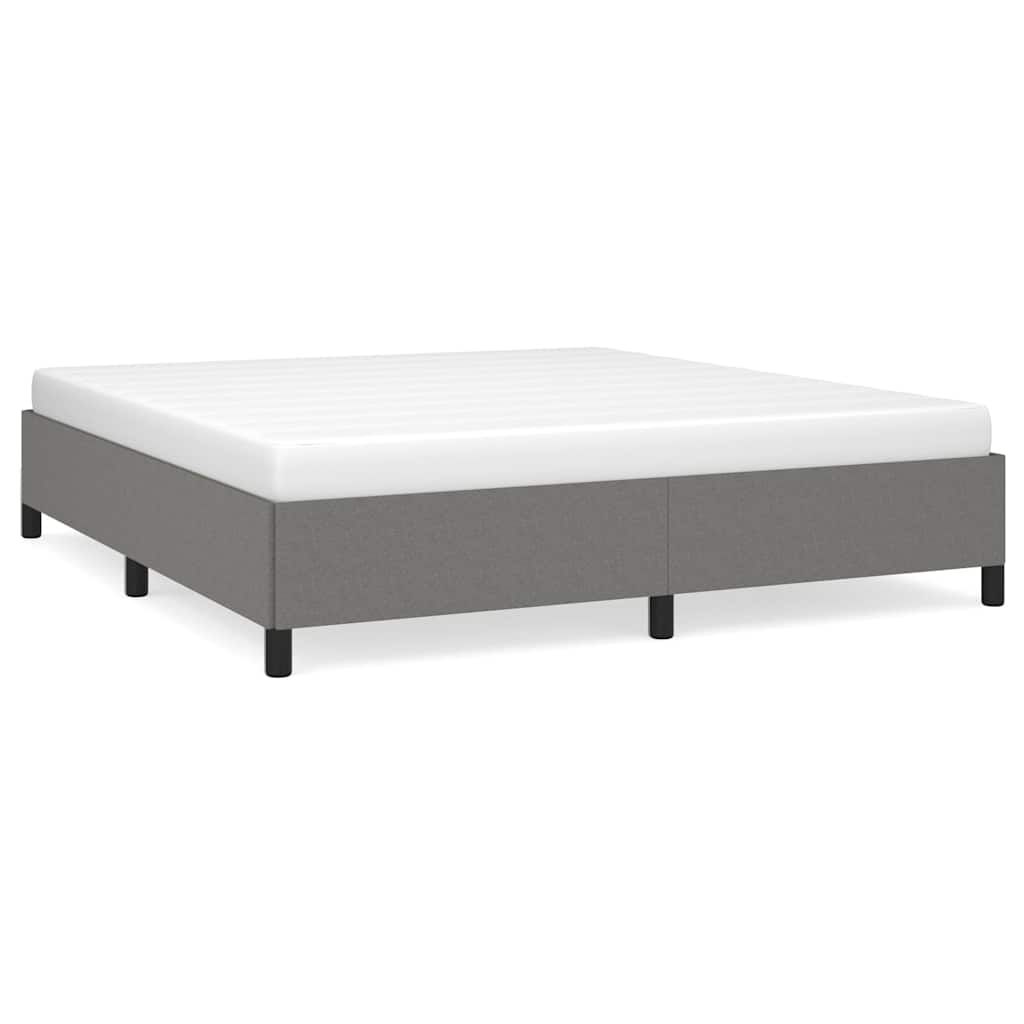 vidaXL Bed Frame without Mattress Dark Gray 76"x79.9" King Fabric