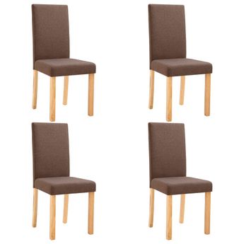 vidaXL Dining Chairs 4 pcs Brown Fabric
