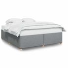 vidaXL Bed Frame without Mattress Light Grey King Fabric