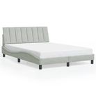 vidaXL Bed Frame without Mattress "Hanko" Light Gray 53.9"x74.8" Velvet