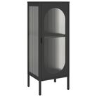 vidaXL Sideboard Black 15.7"x13.8"x41.3" Glass and Steel
